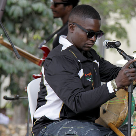 Walter Koga on stage at the Spotlight On Kenyan Music 10th anniversary celebrations