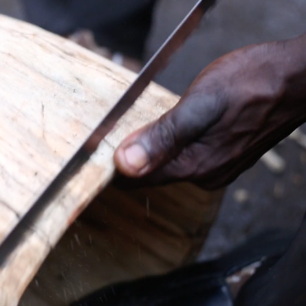 Cutting the wood to size