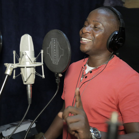 Bado during a studio session at Ketebul Music