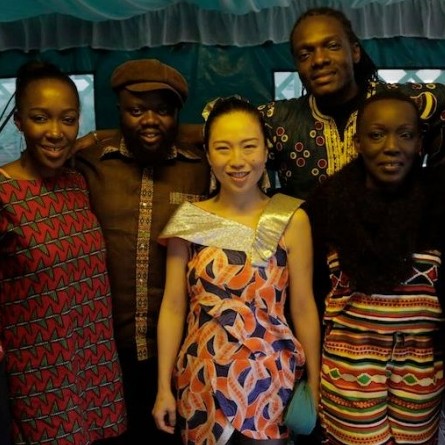 Left-Right: Kasiva Mutua, Ricky Nanjero, Anyango, Gervais Katumba and Lydia Ogoti at The Hideyo Noguchi Peace Prize reception