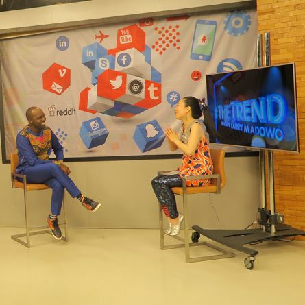 Anyango during an interview at The Trend Live with Larry Madowo