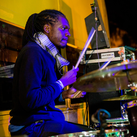 Gervais Katumba on drums